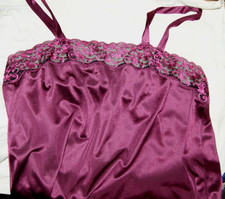 Glanz SATIN Acetat - Nylon Pyjama Negligee - Hemdchen * Top Spitze Südtrikot 40