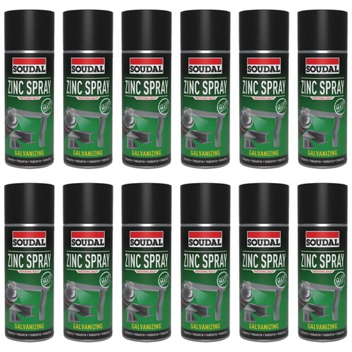 12x soudal zinkspray - 12x, glänzend