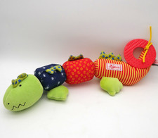 Sigikid Krokodil / Drache Stofftier Rassel Knister Klettverschluss 40 cm