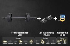 Set: Fasten Bellyboot Transport Achse + 2x Halterung (110x110mm) + Kleber Kit