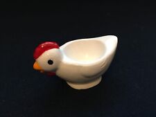 Keramikfigur Huhn Eier Deko Huhn Hahn Gockel Eierbecher weißes Huhn