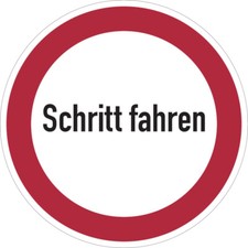 Verbotszeichen, Schritt fahren