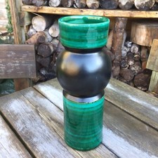 Vintage Retro MidCentury italienische Bitossi türkis grün & schwarz Kugel & Zylinder Vase