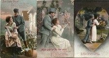 6 alte Postkarten Militär 1.Weltkrieg Liebe   1917/18 Lot Konvolut Sammlung