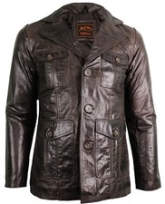 Herren Vintage Lederjacke im 70er Jahre Style aus echtem Rindsleder Slim Fit