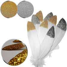 Feder zum basteln 8-12cm Gold