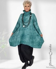 LAGENLOOK Thermo Pullover Tunika Shirt grün XL-XXL-XXXL 44 46 48 50 52 54 56 58