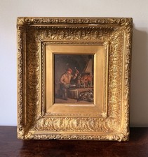 Antique Dutch Genre Scene Oil