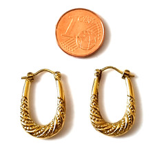 Feine Gold Ohrringe - Hohlverarbeitung - Creolen aus 333 Gold, 8 Karat