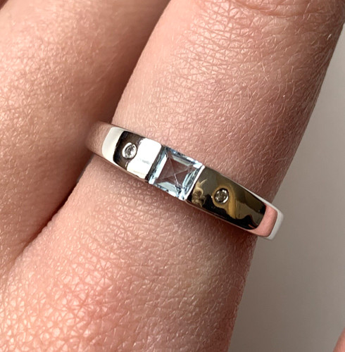 Blautopas diamant ring - &, kt