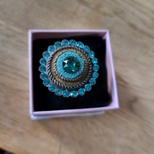 Konplott XXL Ring Tribal Petrol , Durchmesser ca 3 cm , Neu