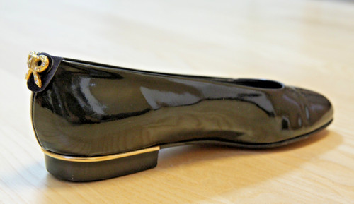 Schwarze lack ballerinas mit - schwarze,