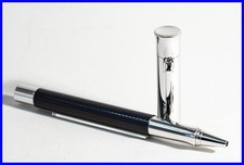 schöner GRAF VON FABER-CASTELL Rollerball in Guilloche SCHWARZ mit neuer Mine