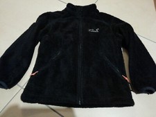 Jack Wolfskin Nanuk Kinder Fleece Kuschel Jacke Gr 128 Schwarz Super Warm