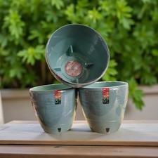 3x Blumentopf selbstbewässernd jade ca. Ø 19cm H ca. 17,5cm