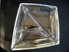 Glasschale Snackschale Gebäckteller eckig, 3 geteilt , dickes Glas, schwer