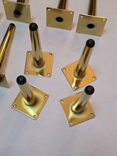 4X  Möbelfüsse Sockelfuß Schrankfuß Tischbeine Stützbeinen Metall Messing schwer