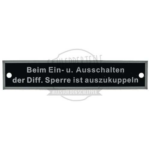 Schild diff sperre - sperre, passend