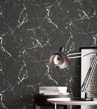 Tapete Vliestapete Schwarz Glänzend Marmor  Marmortapete Marmoroptik