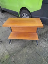 großer Rollwagen / Beistellwagen auf Rollen / Rolltisch mit Ablage dunkelbraun