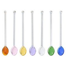 Teelöffel aus Glas mit langem Griff Löffel mit langem Griff zum Rühren von