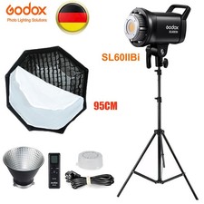 Godox SL60IIBi 75W 2800K-6500K LED-Videoleuchten+95cm Grid Softbox+2m Stativ