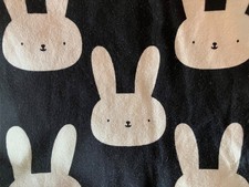 65 x 100 cm, Jersey, Kinderstoff, schwarz-weiß, Hasen