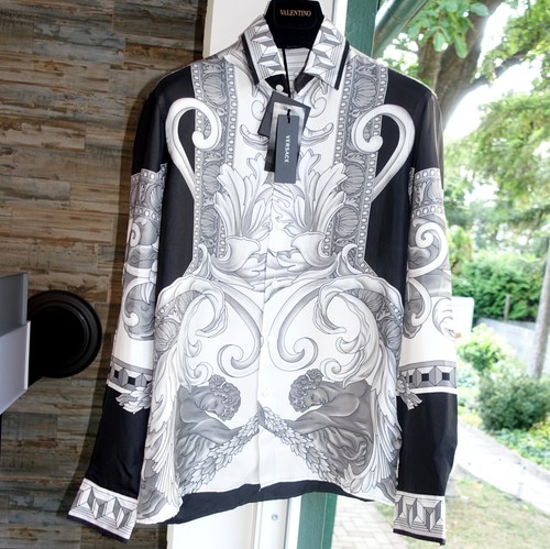 Versace silk shirt silver - shirt, 44