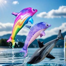 Aufblasbare Delfine und Haie