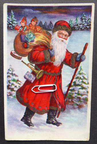 Weihnachtsmann mit sack - ak,
