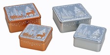 Keksdose Plätzchendose Winterwald 2er-Set (27443) Blechdose Weihnachtsdose
