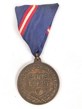 Österreich Bundesheer,  Wehrdienstmedaille in bronze, an Dreiecksband