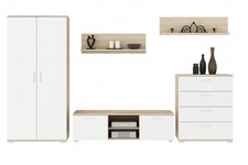 Wohnwand California 2 Sonoma Eiche Weiß | 4-teiliges Set | Modern | Laminat