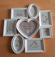 Bilderrahmen Fotorahmen Collage 8 Bilder  weiß