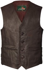 La Chasse® Lederweste Büffellederweste Jagdweste aus echtem Leder braun, oliv