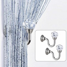Kristall Wand Montiert Vorhang Holdbacks Metall Vorhang Raffhalter Haken Silber