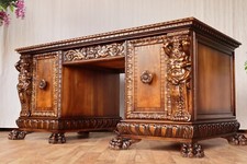 Nr.1926b Schreibtisch Nussbaum Vollholz äußerlich restauriert