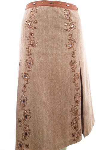 Vintage boho midi rock braun - vintage,