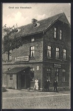Ansichtskarte Vieselbach, Restaurant Burgkeller von Hermann Friedmann 1915 