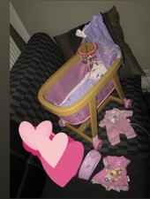 Zapf Creation BABY born Stubenwagen Bett Set Kleidung Puppenmutter Babybett ?