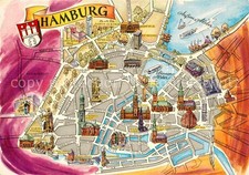 HAMBURG  CITY Stadtzentrum Stadtplan Binnenalster Aussenalster Sehenswuerdigkeit