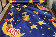Kinderzimmer Vorhang Stoff blau Bärchen Sterne Mond Dekostoff Gardinenstoff 