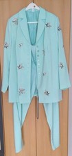 Damen Anzug, mintgrün, gestickte Blumen, Gr. 48/50, ungetragen 