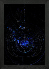 Schwarz Blau Herzen Fraktal