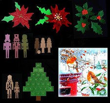 Weihnachten: Weihnachtsstern, Nussknacker & Adventskalender,  Stanzschablone