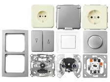 Schneider Elso Schalterset Wechselschalter Serienschalter Steckdose Dimmer Rahme