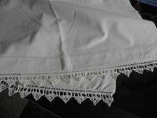 1 alter Vorhang Halbleinen  seitliche Häkelspitze Vintage