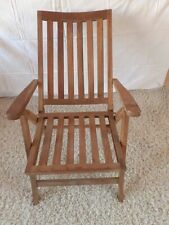 Gartenklappstuhl Armlehnstuhl Hochlehne Teak-Holz Naturbelassen Antik-Stil 