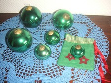 6 Christmas ornament Kugel green ball Biedermeierkugeln Weihnachtsbaumkugel grün