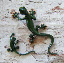 Ausgefallener grüner Salamander zum hängen Wanddeko 33cm Echse Gecko Figur Deko